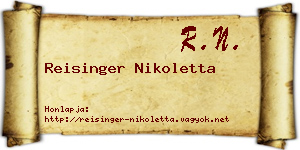 Reisinger Nikoletta névjegykártya